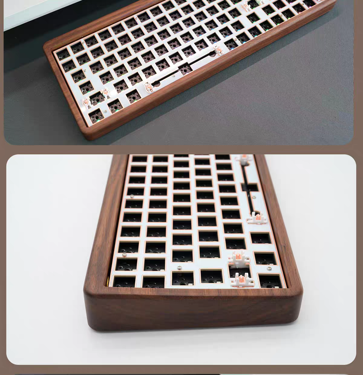 Solid Walnut Wood Keyboard Case