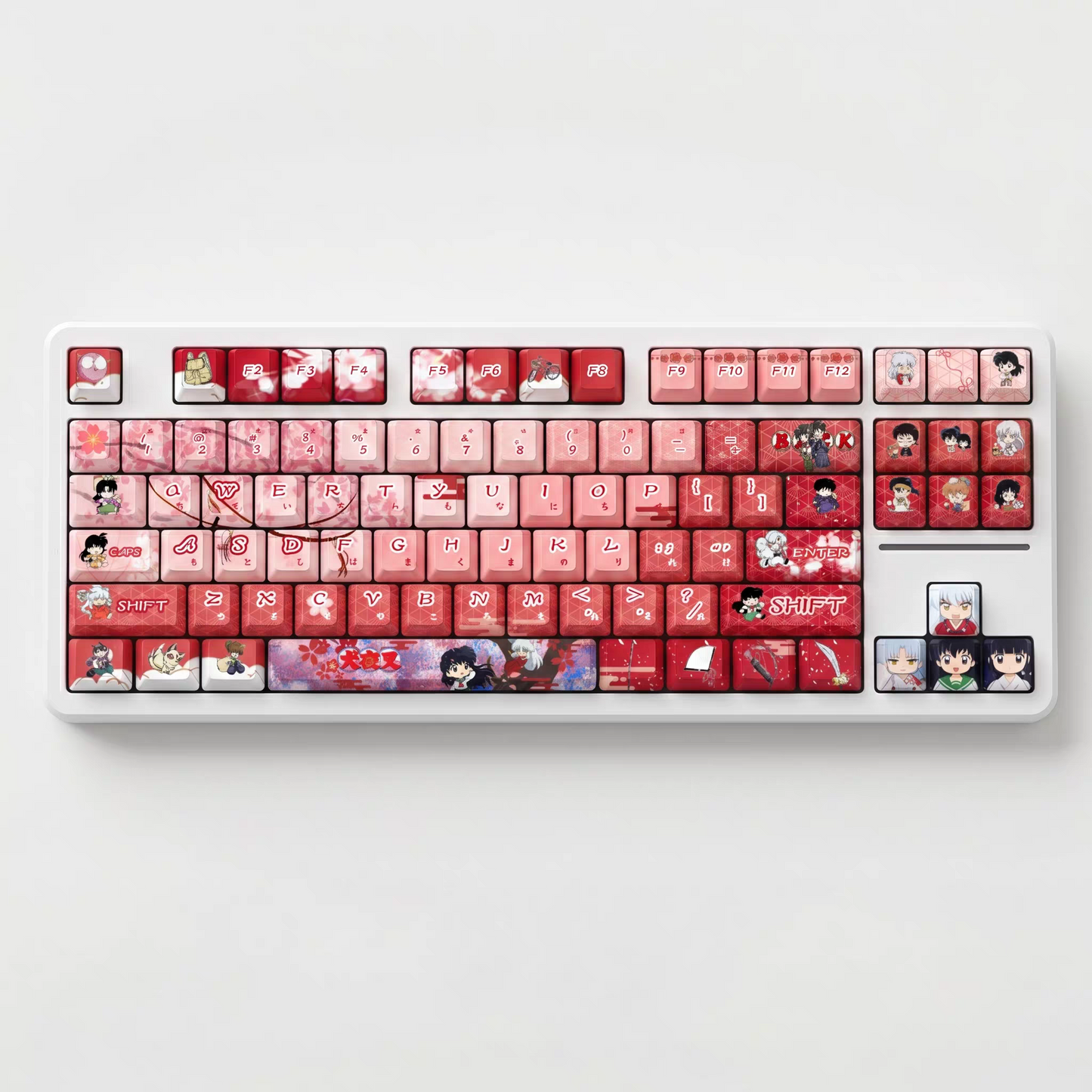 Inuyashaいぬやしゃcartoon version PBT 122keys keycaps with double printed -side backlit