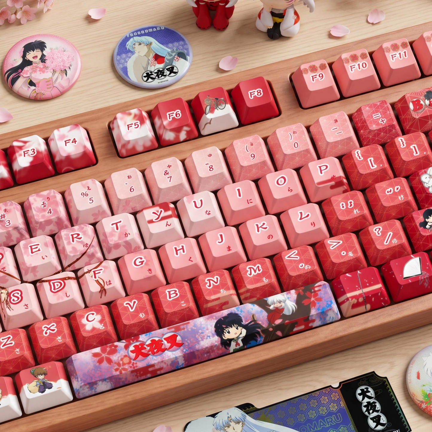 Inuyashaいぬやしゃcartoon version PBT 122keys keycaps with double printed -side backlit