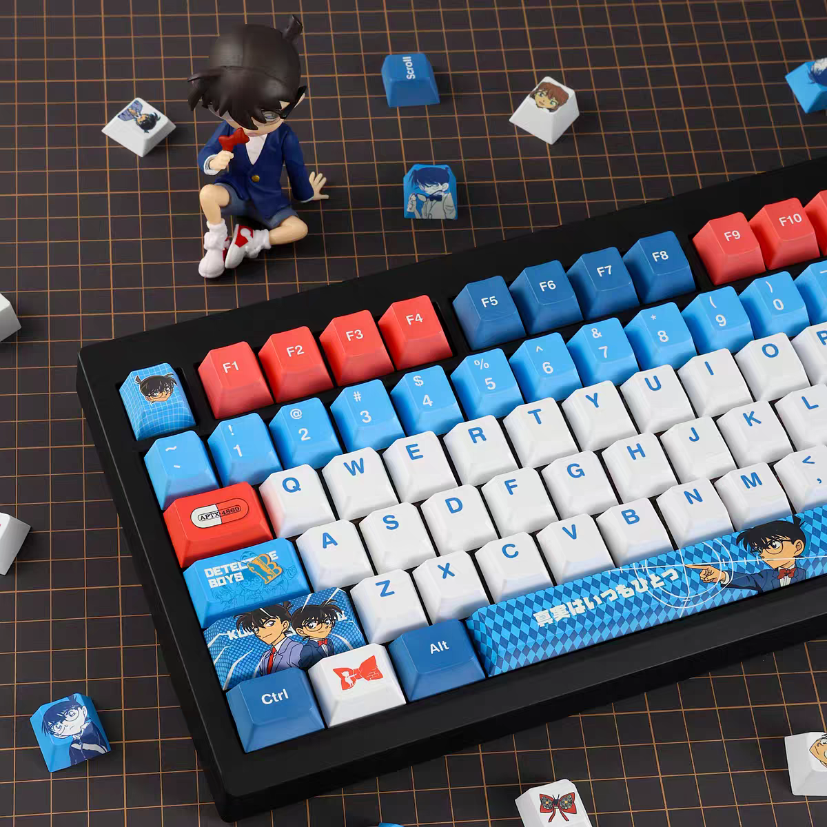 126keys detective Conan anime PBT keycaps set