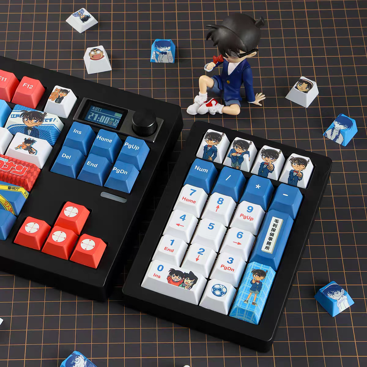 126keys detective Conan anime PBT keycaps set