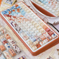 Onmyoji Shiranui Custom PBT Keycap set 142keys full set with Side backlit, cherry profile, fits both ANSI US and ISO EU standard layouts.