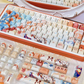 Onmyoji Shiranui Custom PBT Keycap set 142keys full set with Side backlit, cherry profile, fits both ANSI US and ISO EU standard layouts.