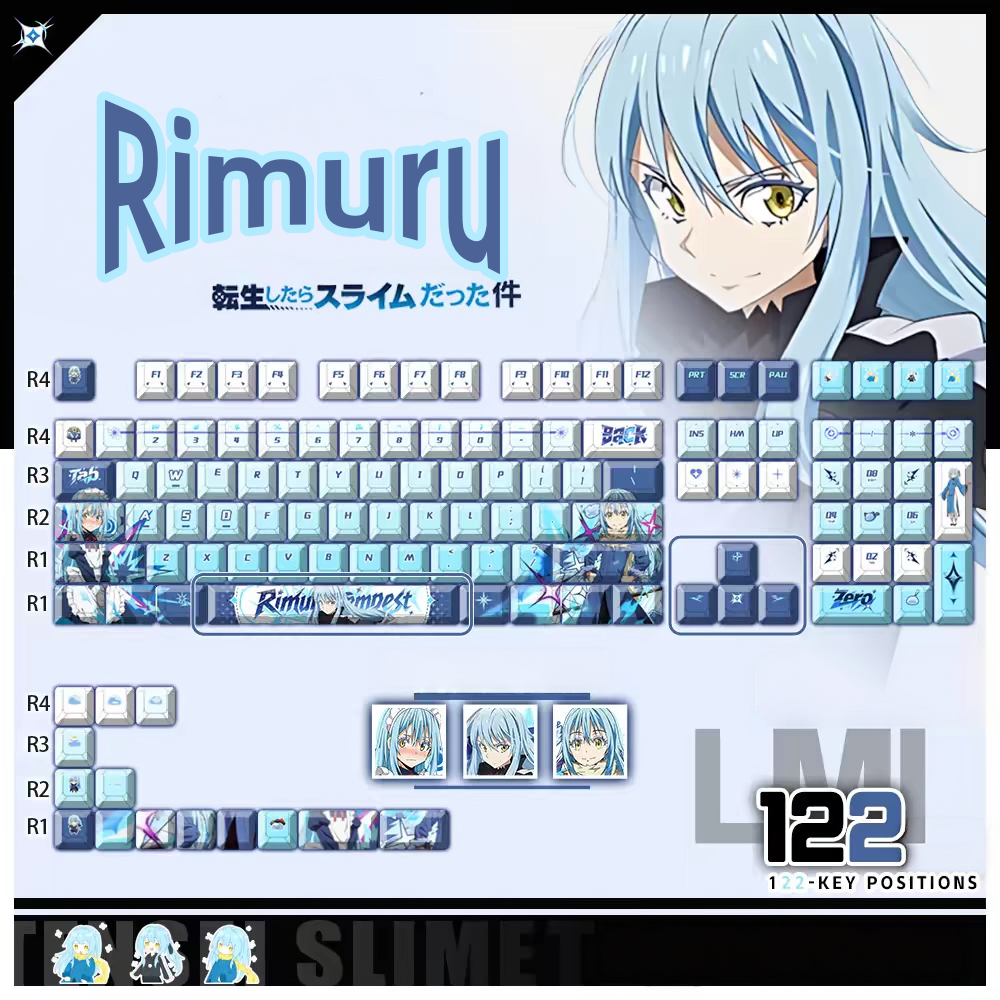That Time I Got Reincarnated as a Slime - Rimuru Tempest anime PBT keycap set with top backlit