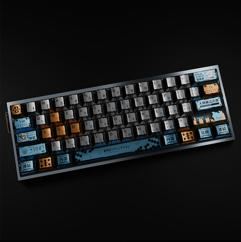Ayanami Rei EVA PBT Keycap Set, Pearlescent Metallic Paint, Matte 5-Side Dye-Sublimation