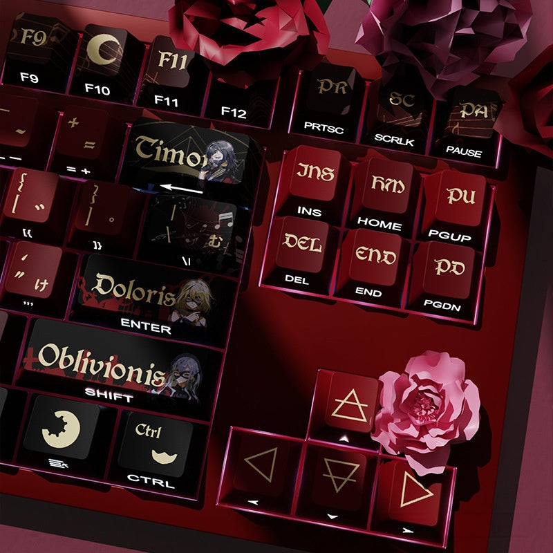 AveMujica PBT Cherry Keycap Set, Matte 5-Side Dye-Sublimation with Side lit