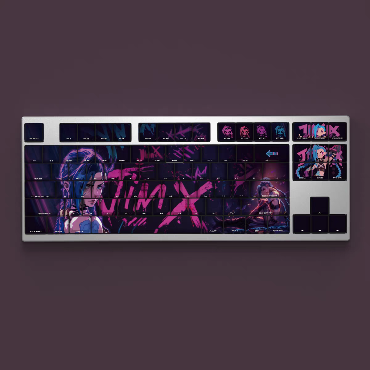 Jinx PBT cherry keycaps set with Side lit, fit ANSI&ISO layouts,60%-100%