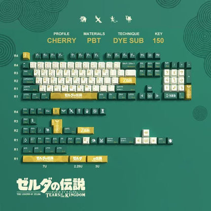 150 keys The Legend of Zelda: Tears of the Kingdom keycaps Cherry PBT for ANSI & ISO layouts