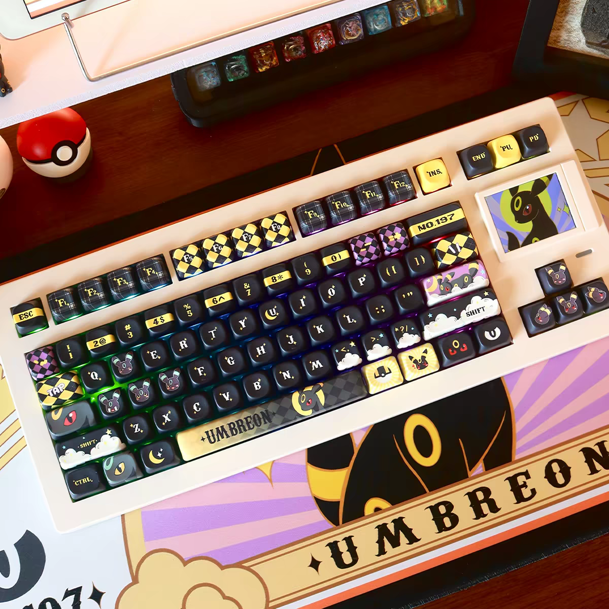 MOA Moon Eevee-Sylveon style keycaps for MX-mechanical keyboard
