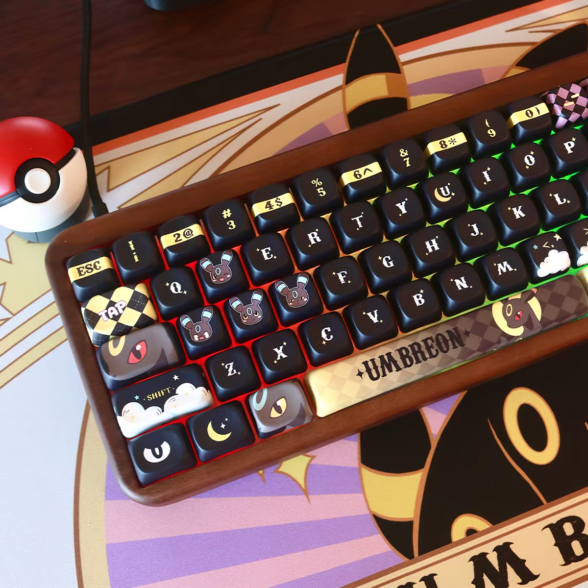 MOA Moon Eevee-Sylveon style keycaps for MX-mechanical keyboard