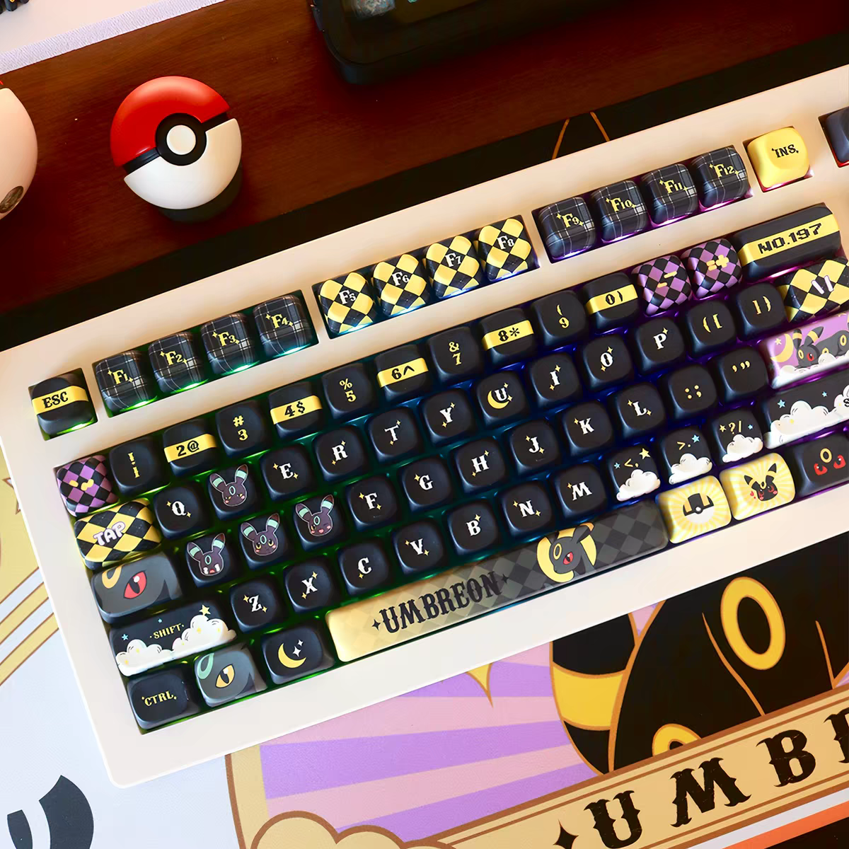 MOA Moon Eevee-Sylveon style keycaps for MX-mechanical keyboard