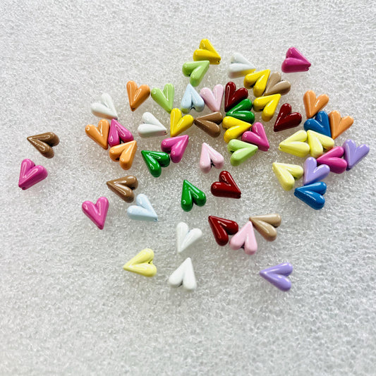 tiny peach heart beads