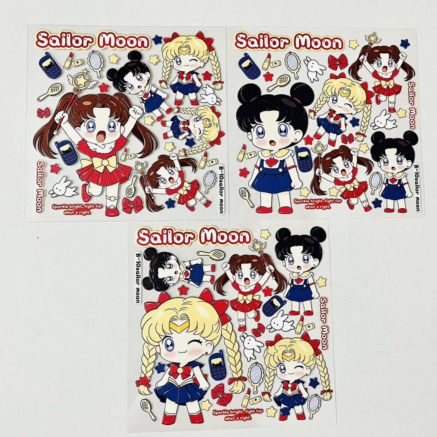 embossed stickers, waterproof and mat designs,3 pcs×12cm*12cm
