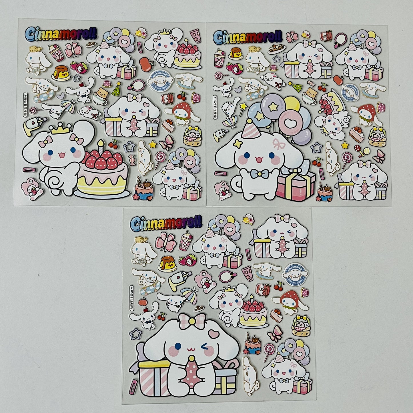 embossed stickers, waterproof and mat designs,3 pcs×12cm*12cm