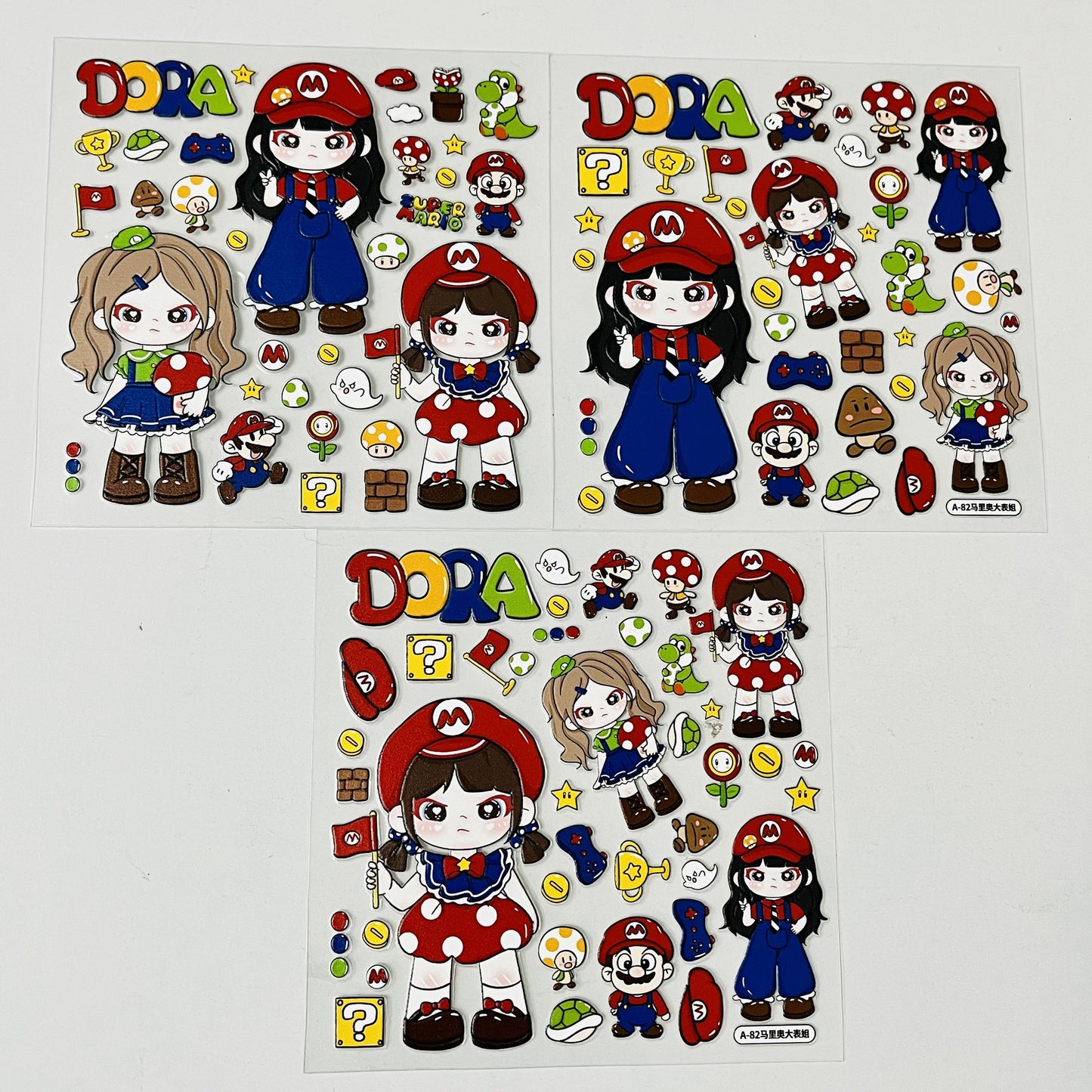 embossed stickers, waterproof and mat designs,3 pcs×12cm*12cm