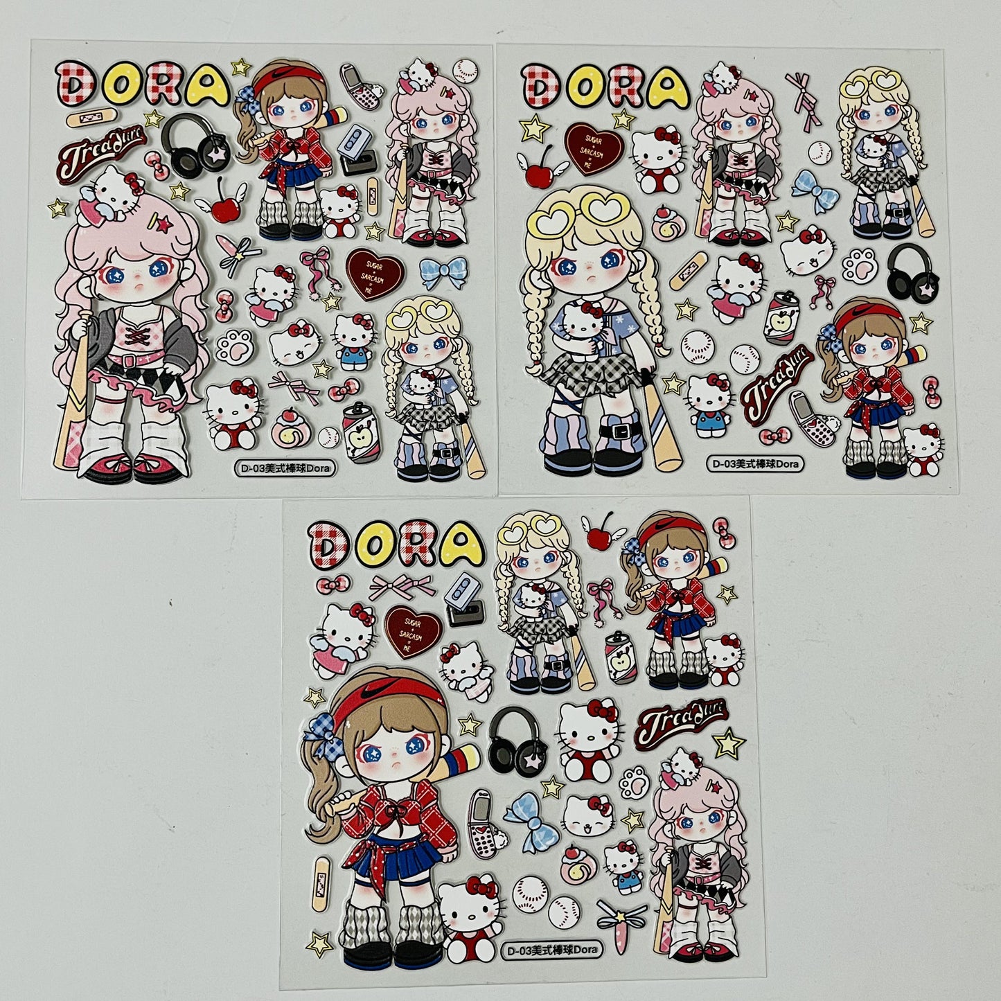 embossed stickers, waterproof and mat designs,3 pcs×12cm*12cm