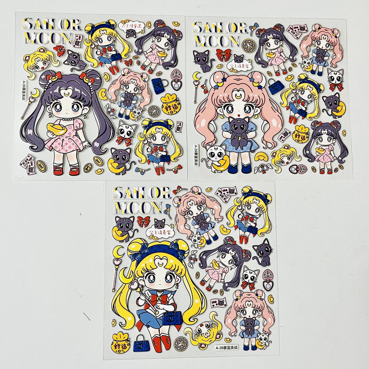 embossed stickers, waterproof and mat designs,3 pcs×12cm*12cm