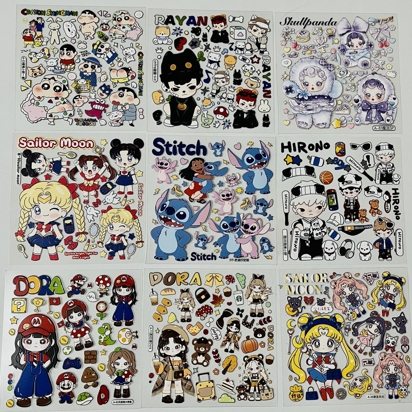 embossed stickers, waterproof and mat designs,3 pcs×12cm*12cm