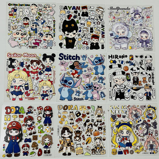 embossed stickers, waterproof and mat designs,3 pcs×12cm*12cm