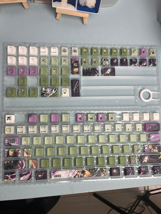 One piece Roronoa Zoro keycaps Top-Legend Backlit Artisan 122keys Cherry/PBT Keycap Set