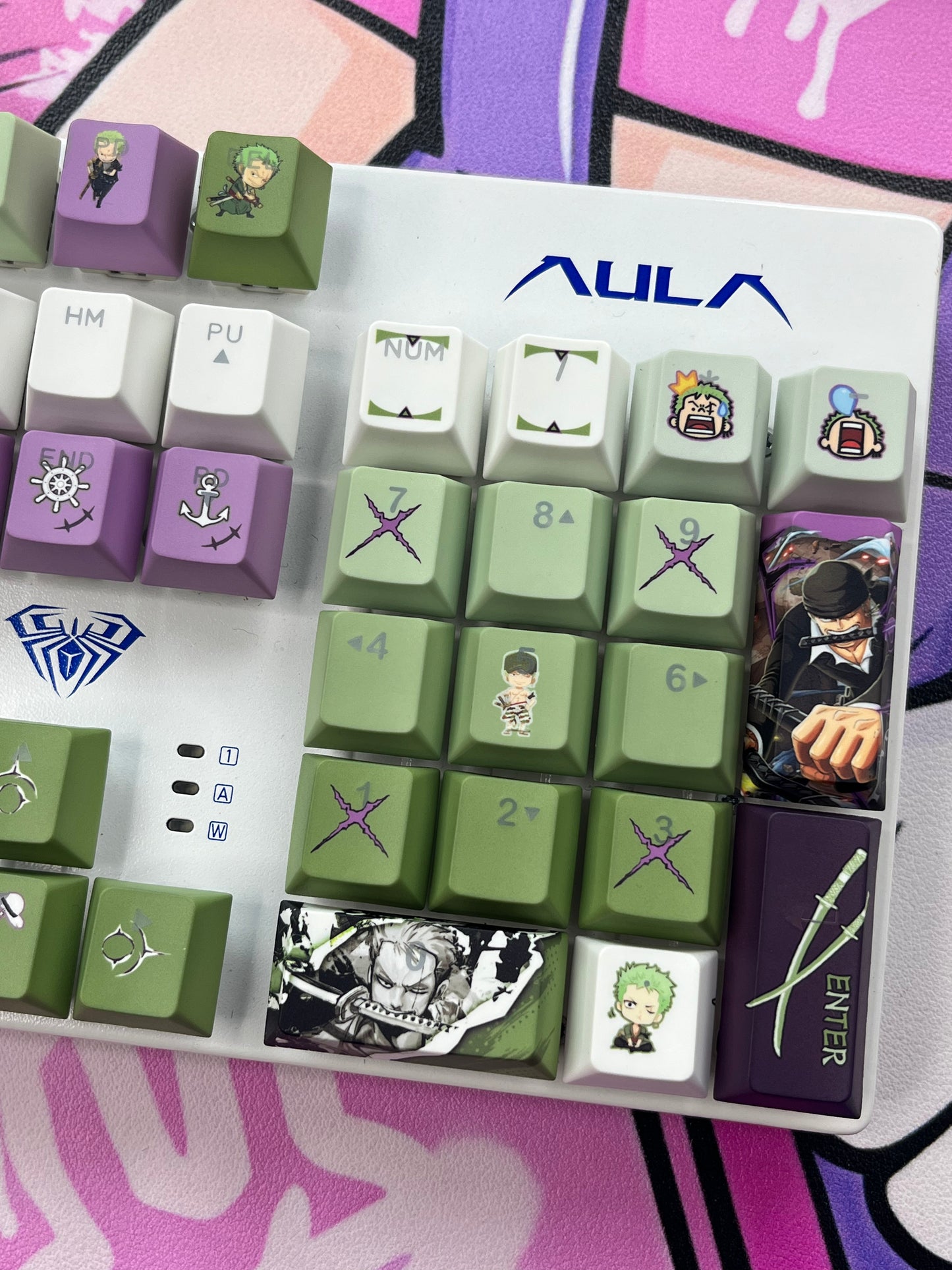 One piece Roronoa Zoro keycaps Top-Legend Backlit Artisan 122keys Cherry/PBT Keycap Set