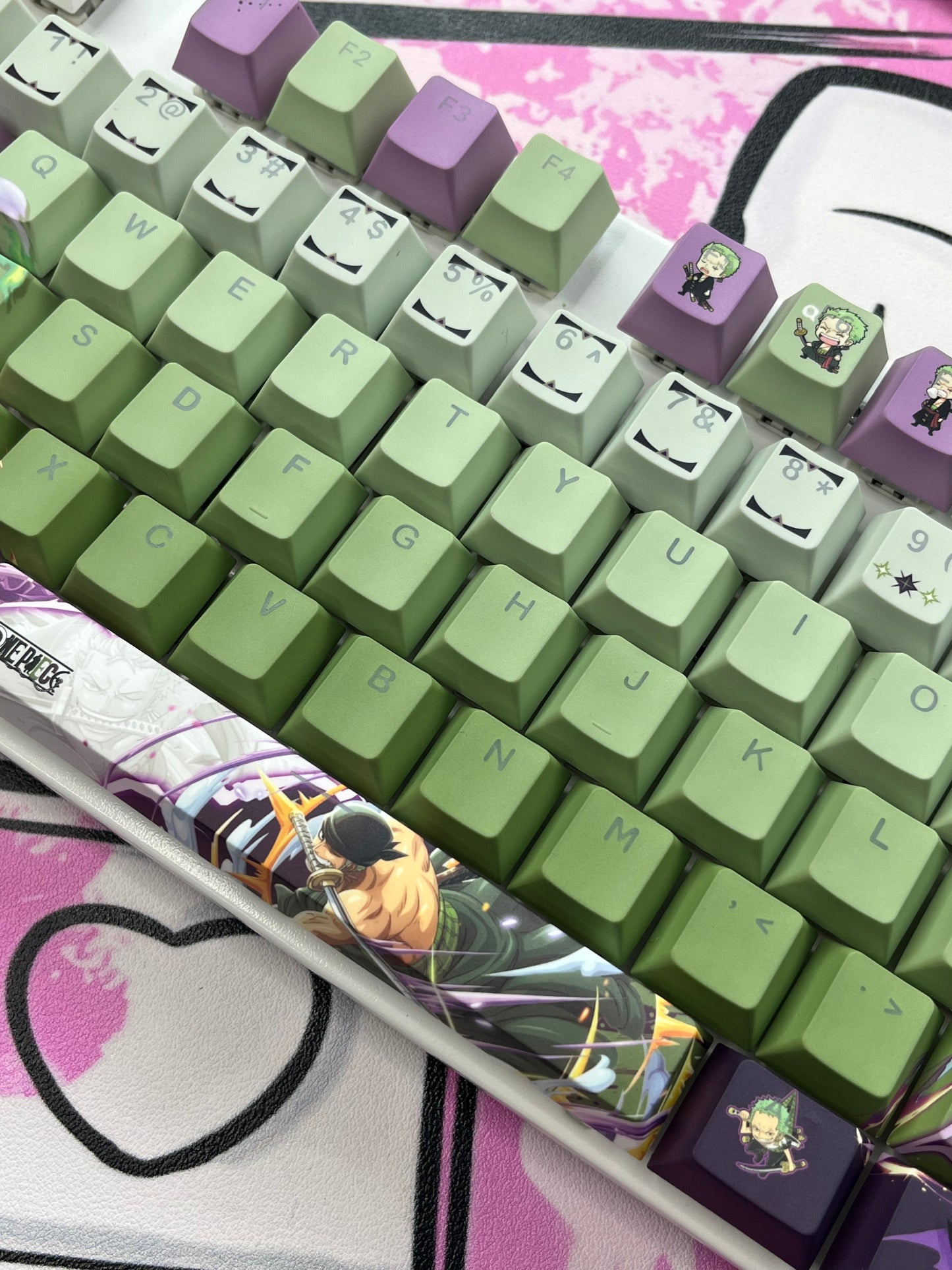 One piece Roronoa Zoro keycaps Top-Legend Backlit Artisan 122keys Cherry/PBT Keycap Set