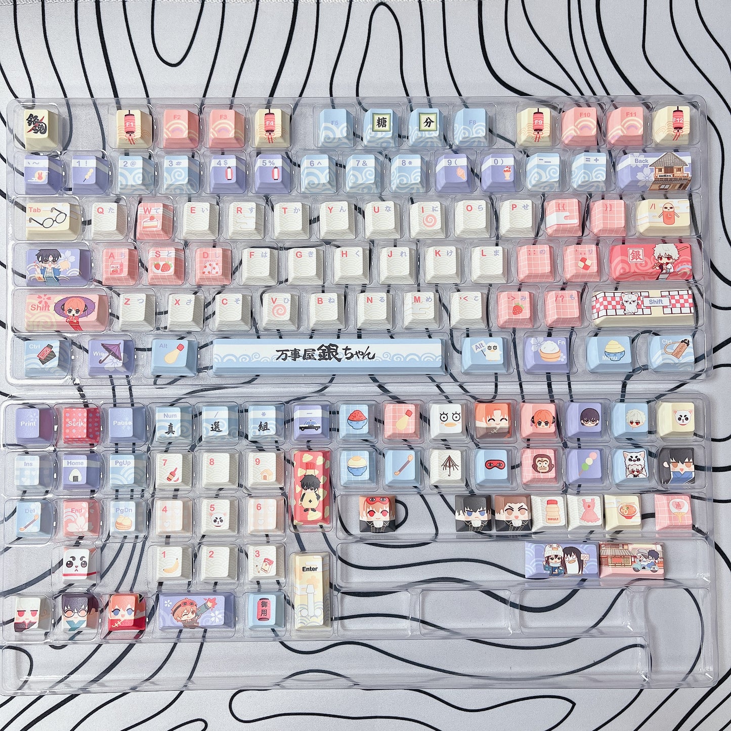 Custom keycaps with Gintama design 129keys PBT Cherry