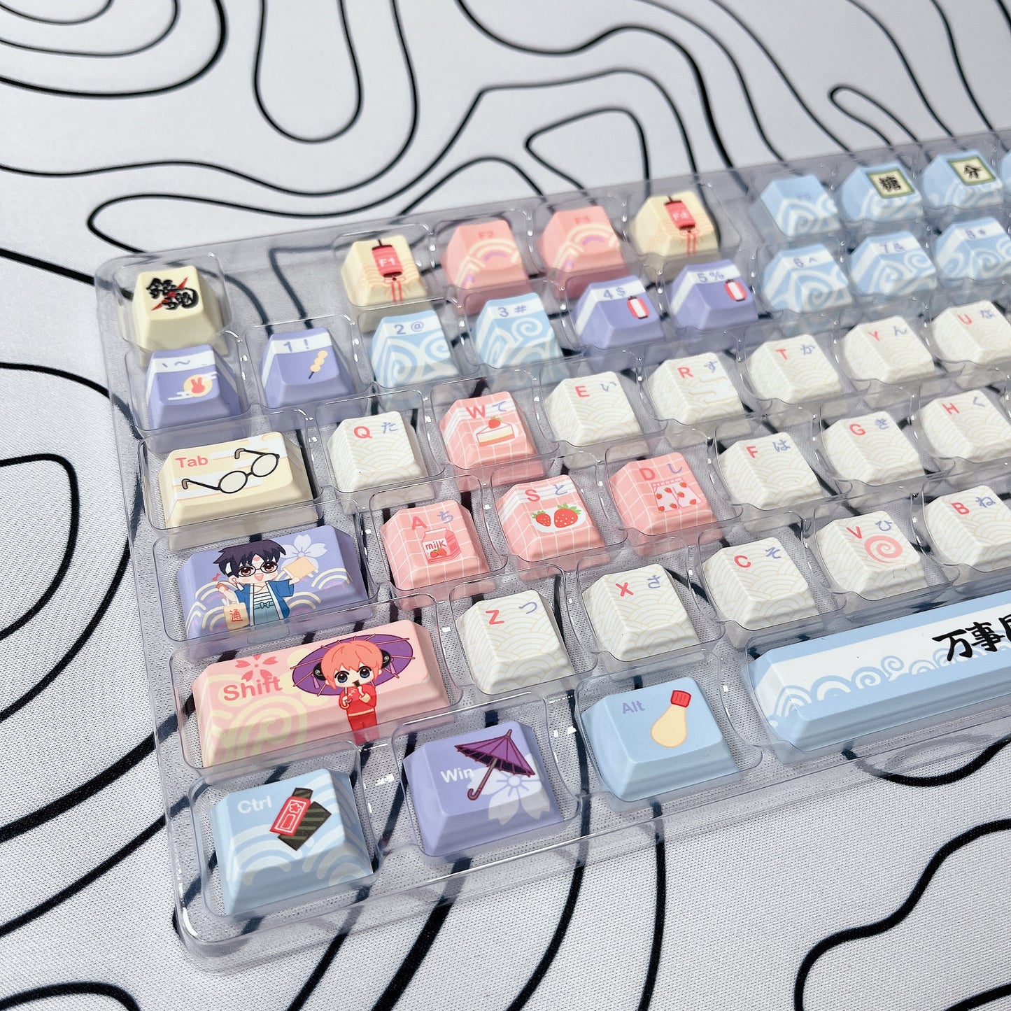 Custom keycaps with Gintama design 129keys PBT Cherry