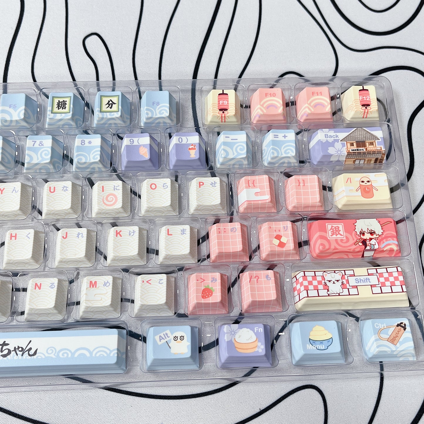 Custom keycaps with Gintama design 129keys PBT Cherry