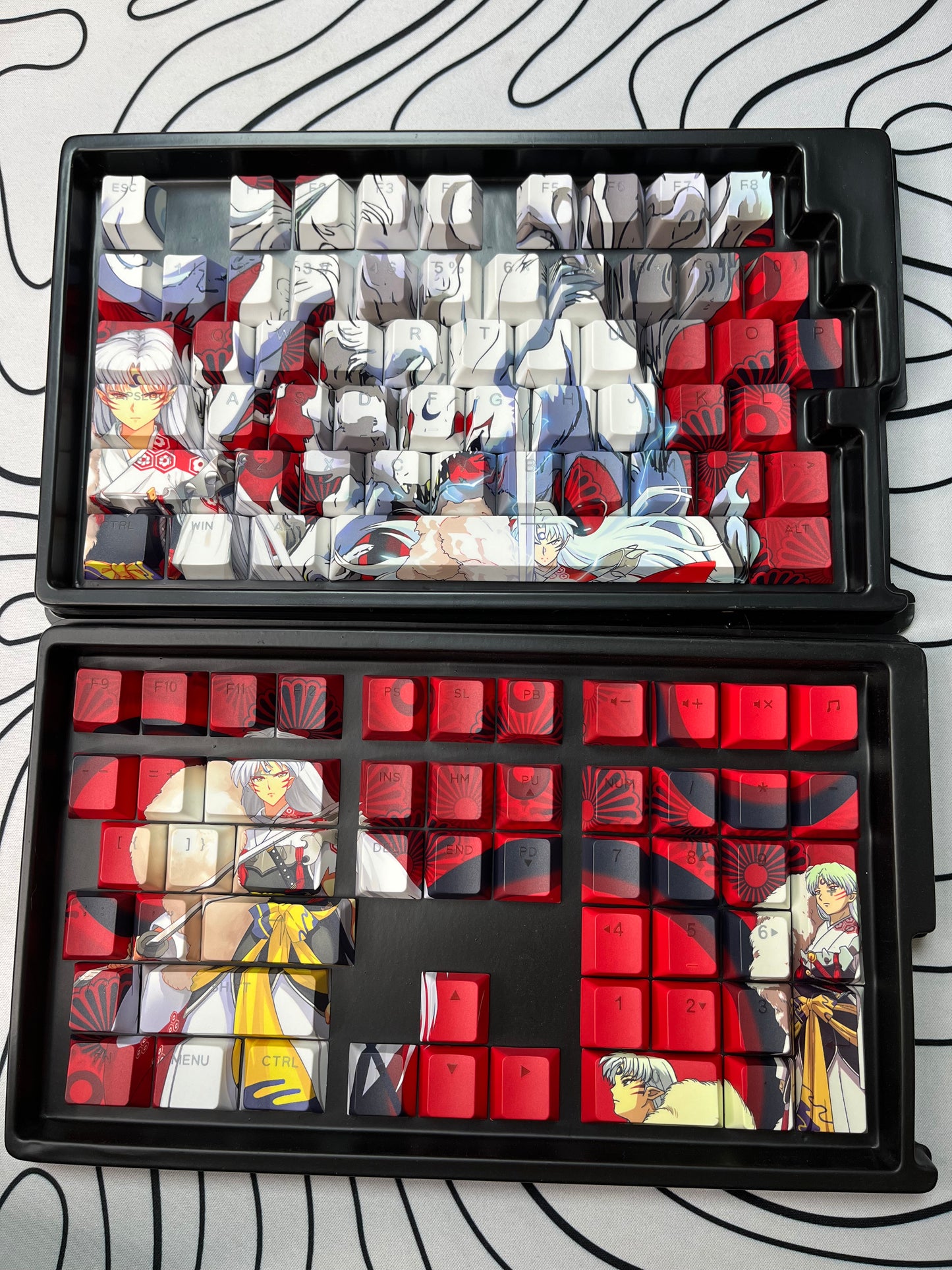 Sesshomaru keycaps side backlit PBT 108 keys