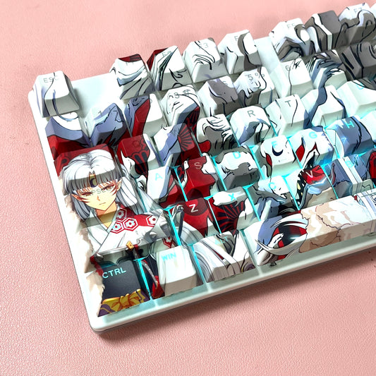 Sesshomaru keycaps top backlit PBT 108 keys