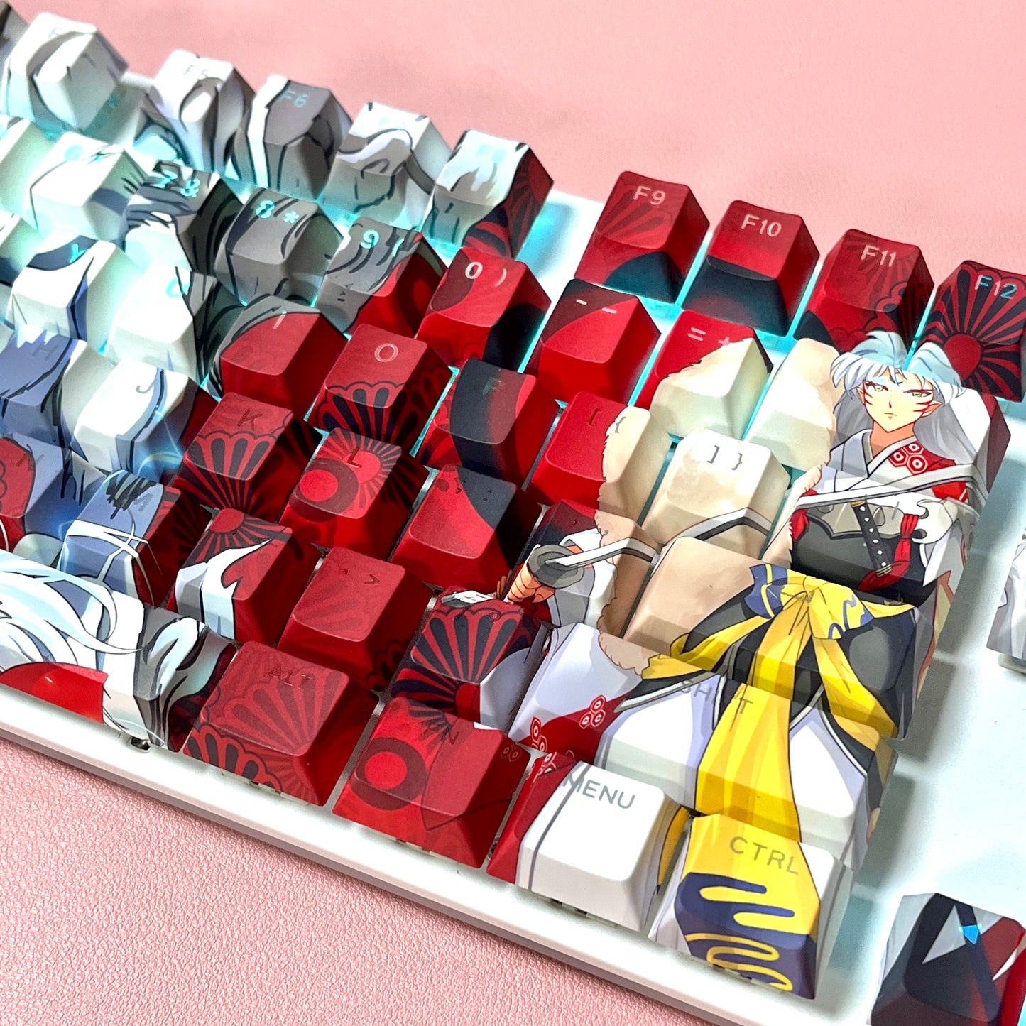 Sesshomaru keycaps side backlit PBT 108 keys