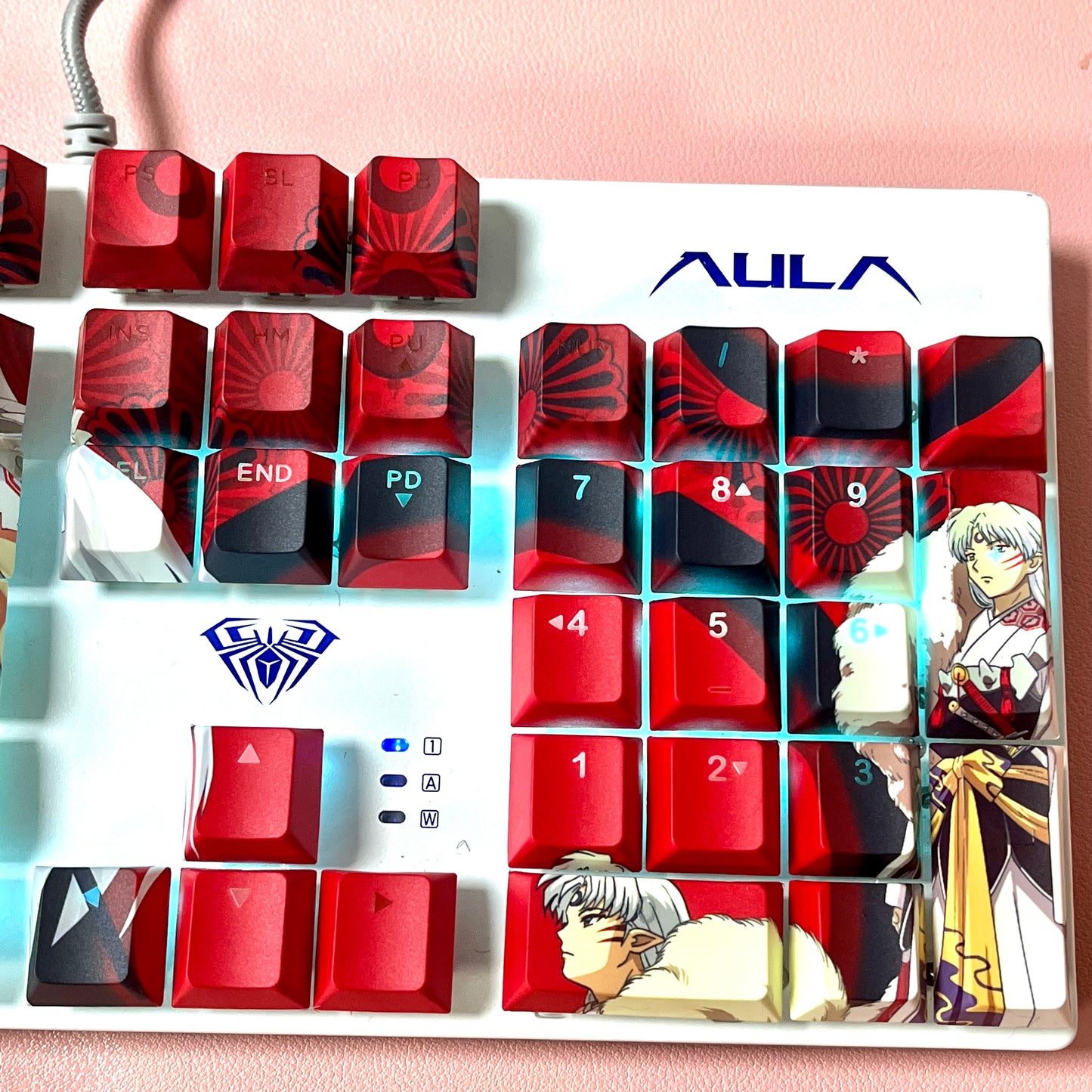Sesshomaru keycaps side backlit PBT 108 keys