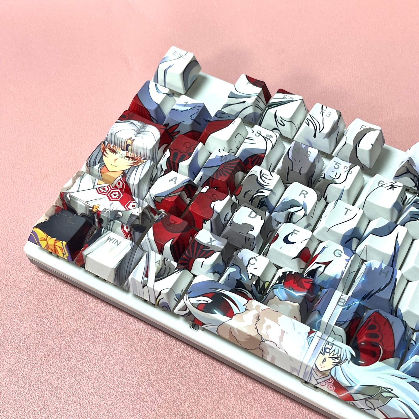 Sesshomaru keycaps side backlit PBT 108 keys
