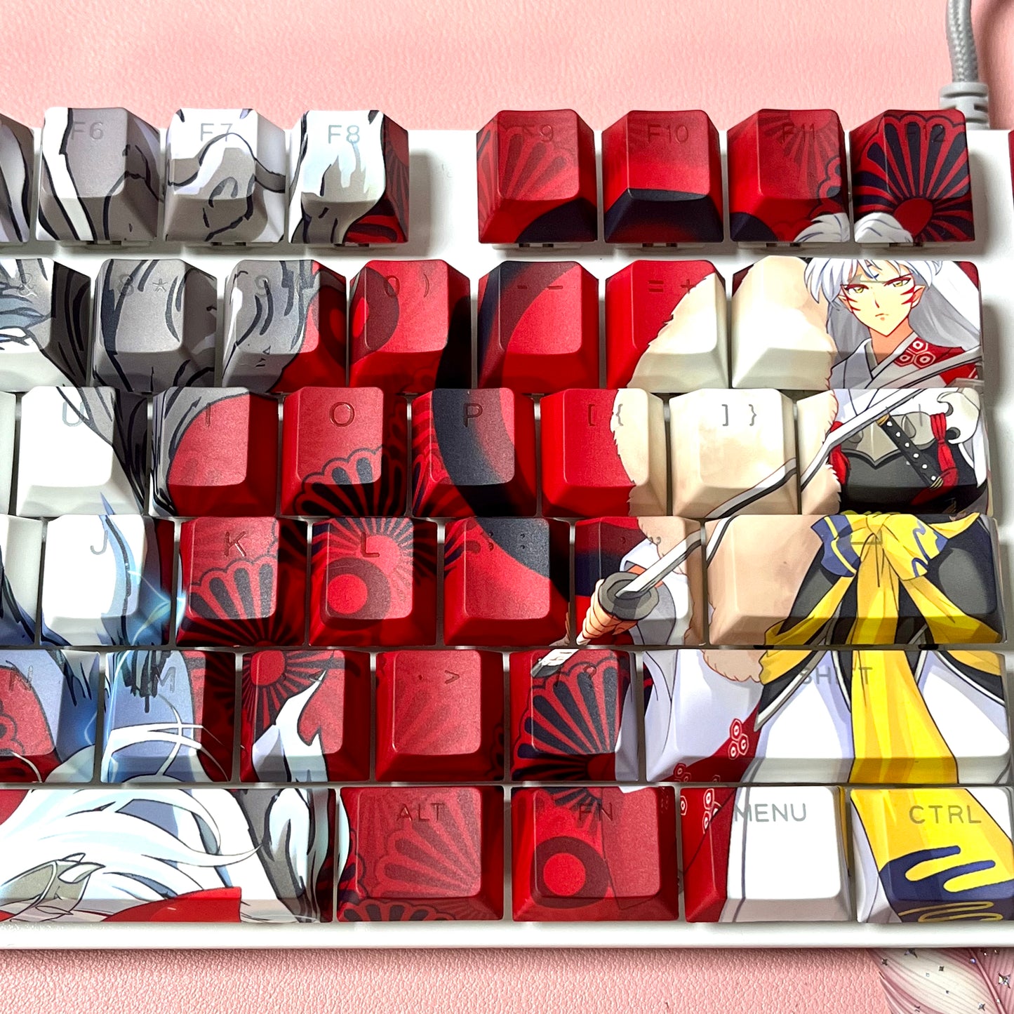 Sesshomaru keycaps side backlit PBT 108 keys