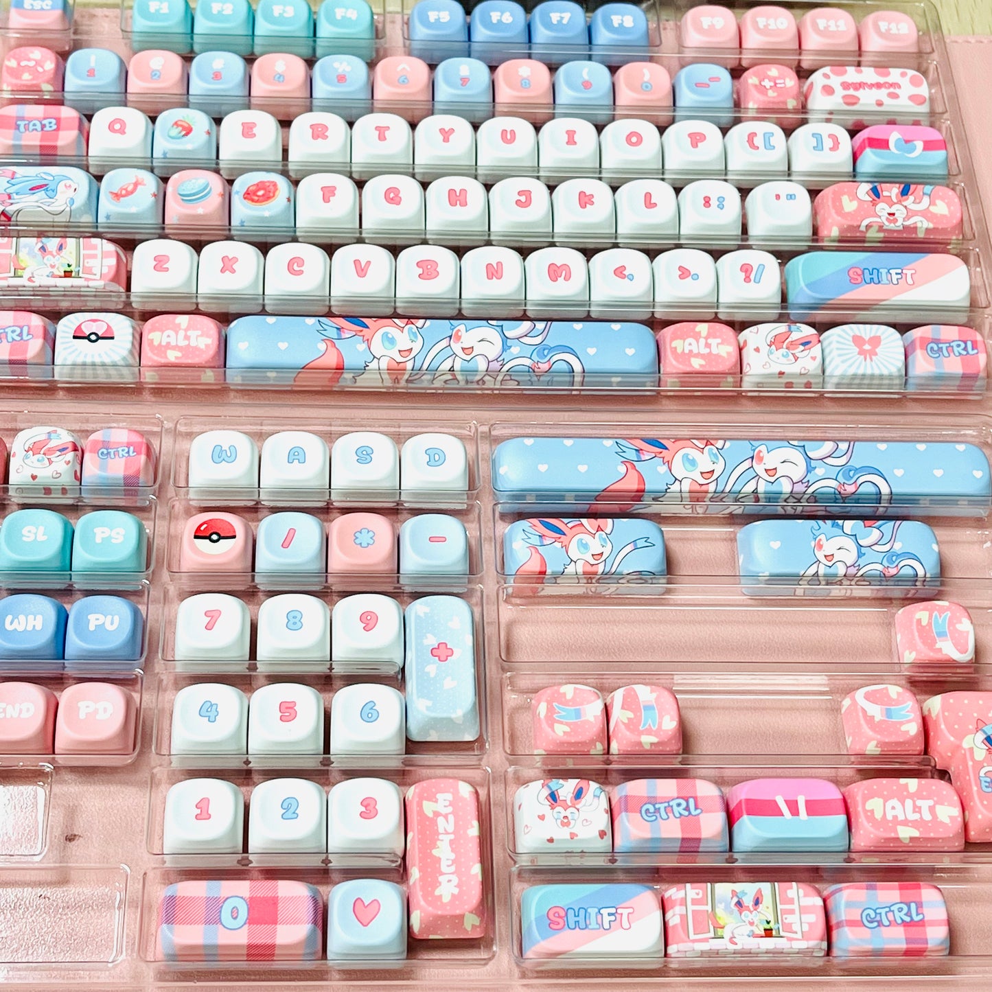 MOA Eevee-Sylveon style keycaps for MX-mechanical keyboard