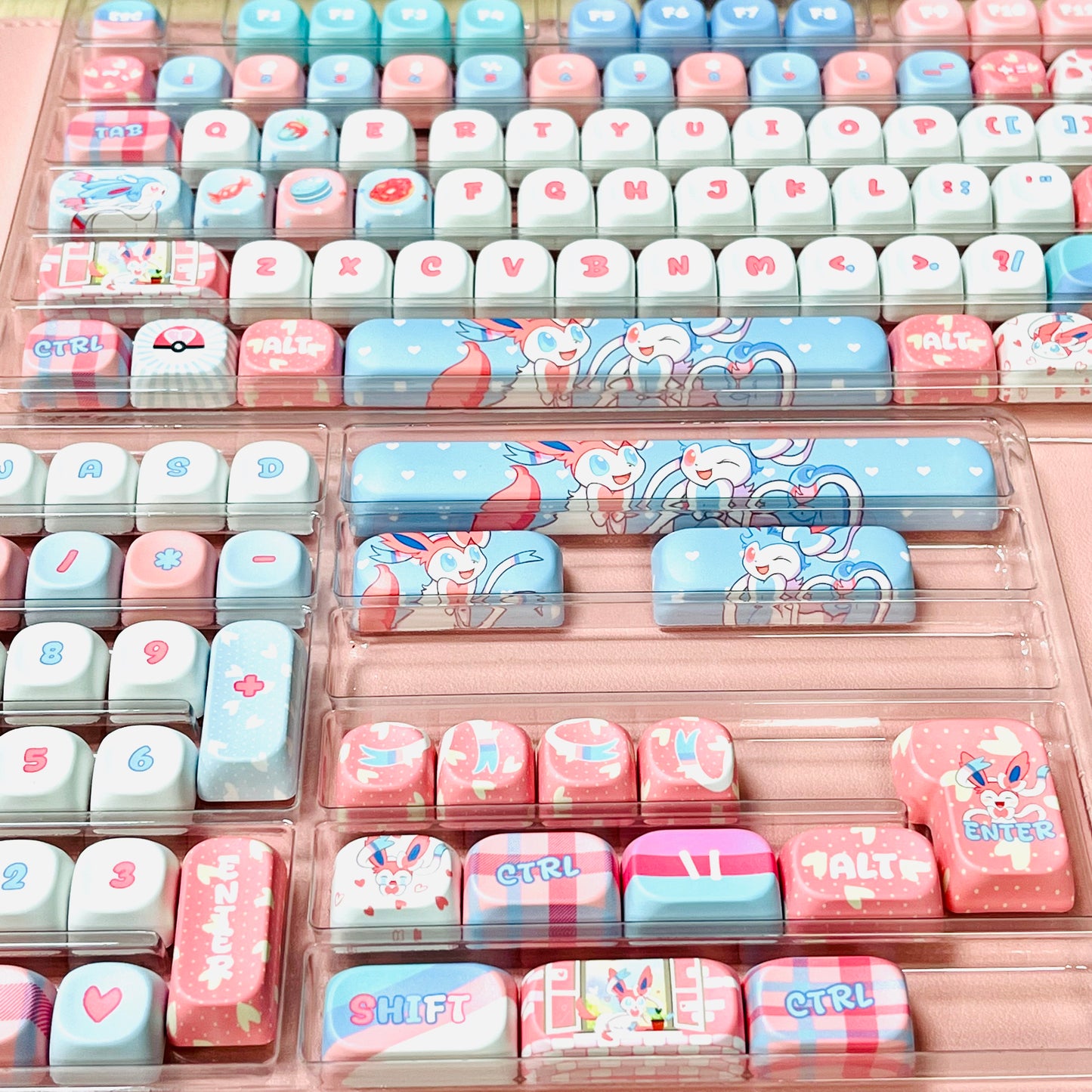 MOA Eevee-Sylveon style keycaps for MX-mechanical keyboard