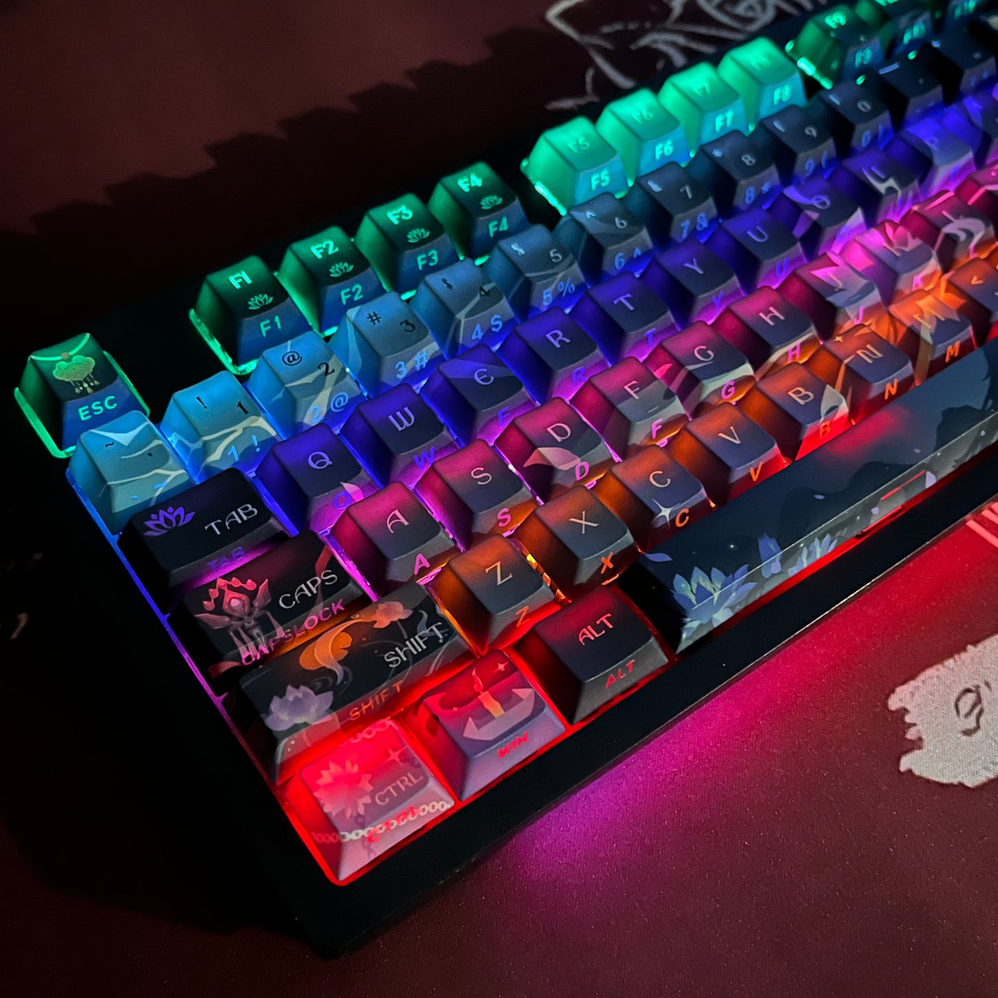 Love and deep space Caleb 137keys full set PBT keycaps with double printed side Backlit