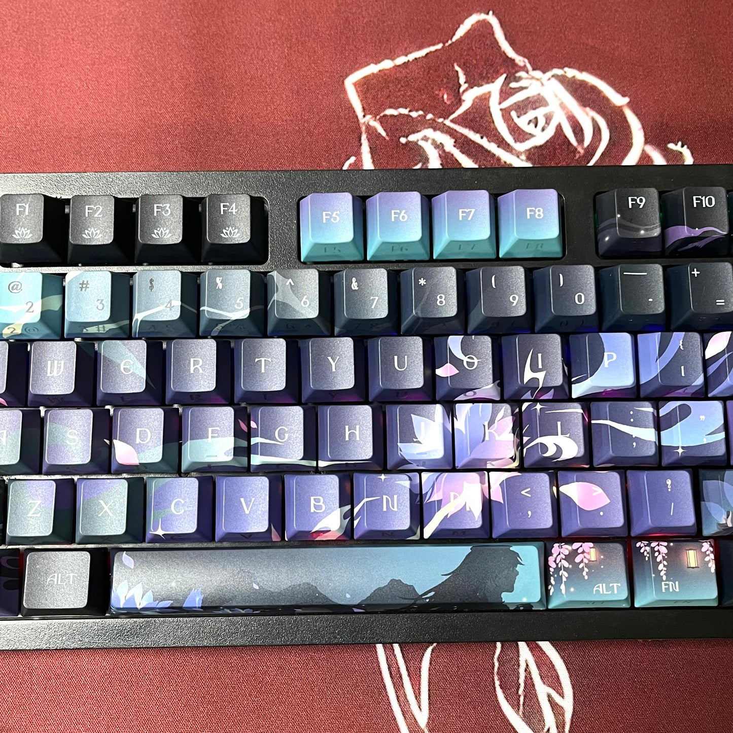 Love and deep space Caleb 137keys full set PBT keycaps with double printed side Backlit