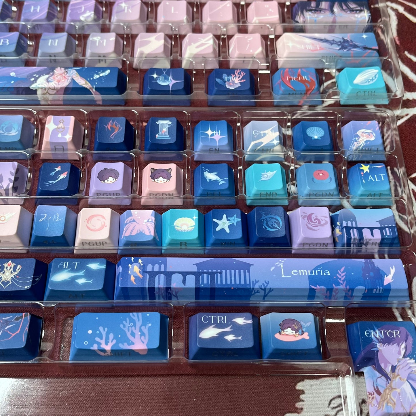 Love and deep space Rafayel PBT game keycaps set with cherry profile, side backlit for RGB light