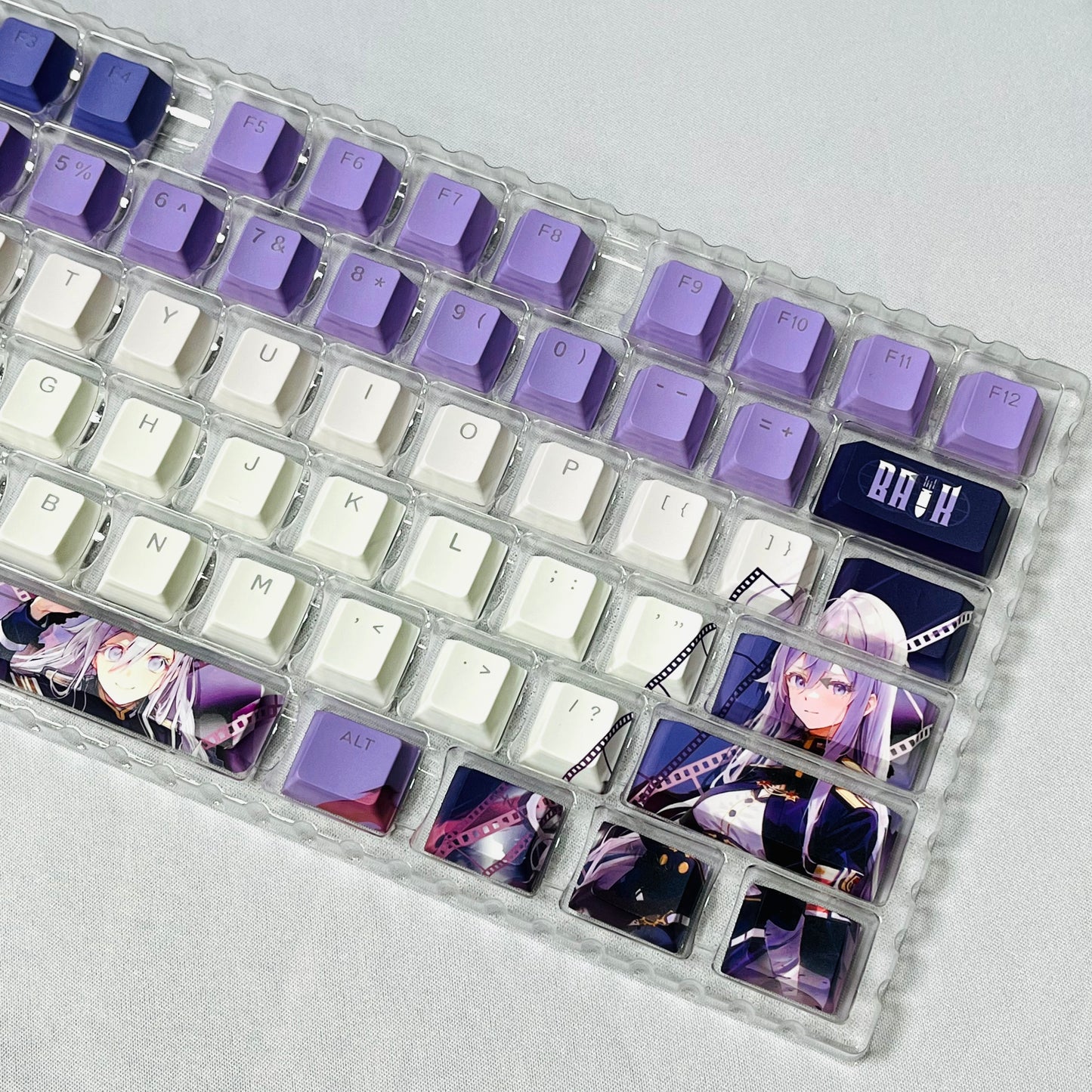 86‑EIGHTY‑SIX Lena PBT anime keycaps set with cherry profile, top backlit for RGB light, dye-sublimated, MX cross stems keyboard