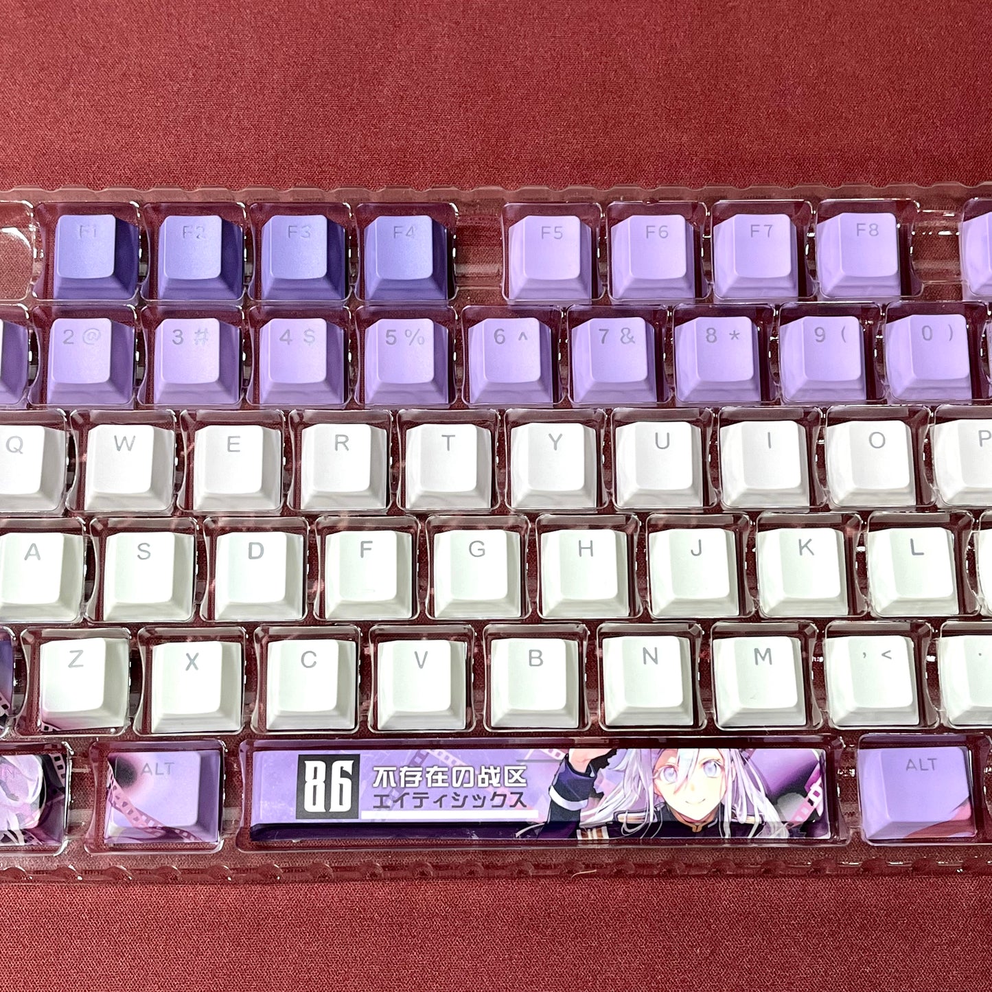 86‑EIGHTY‑SIX Lena PBT anime keycaps set with cherry profile, top backlit for RGB light, dye-sublimated, MX cross stems keyboard