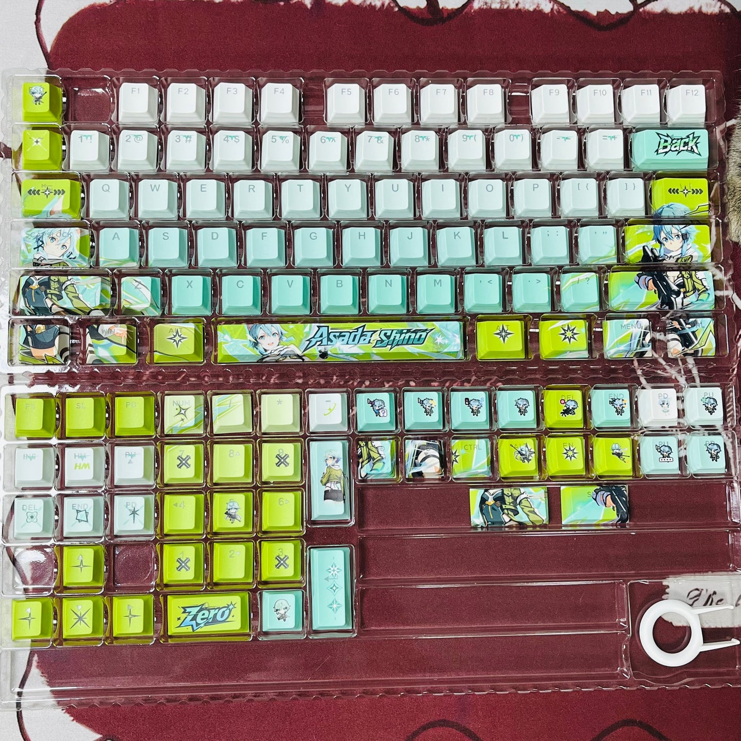 Sword Art Online Asada Shino/Sinon anime PBT keycap set with top backlit