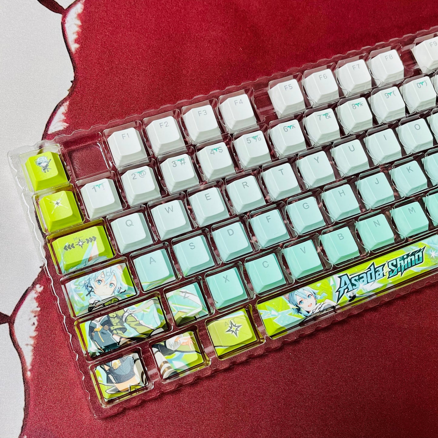 Sword Art Online Asada Shino/Sinon anime PBT keycap set with top backlit