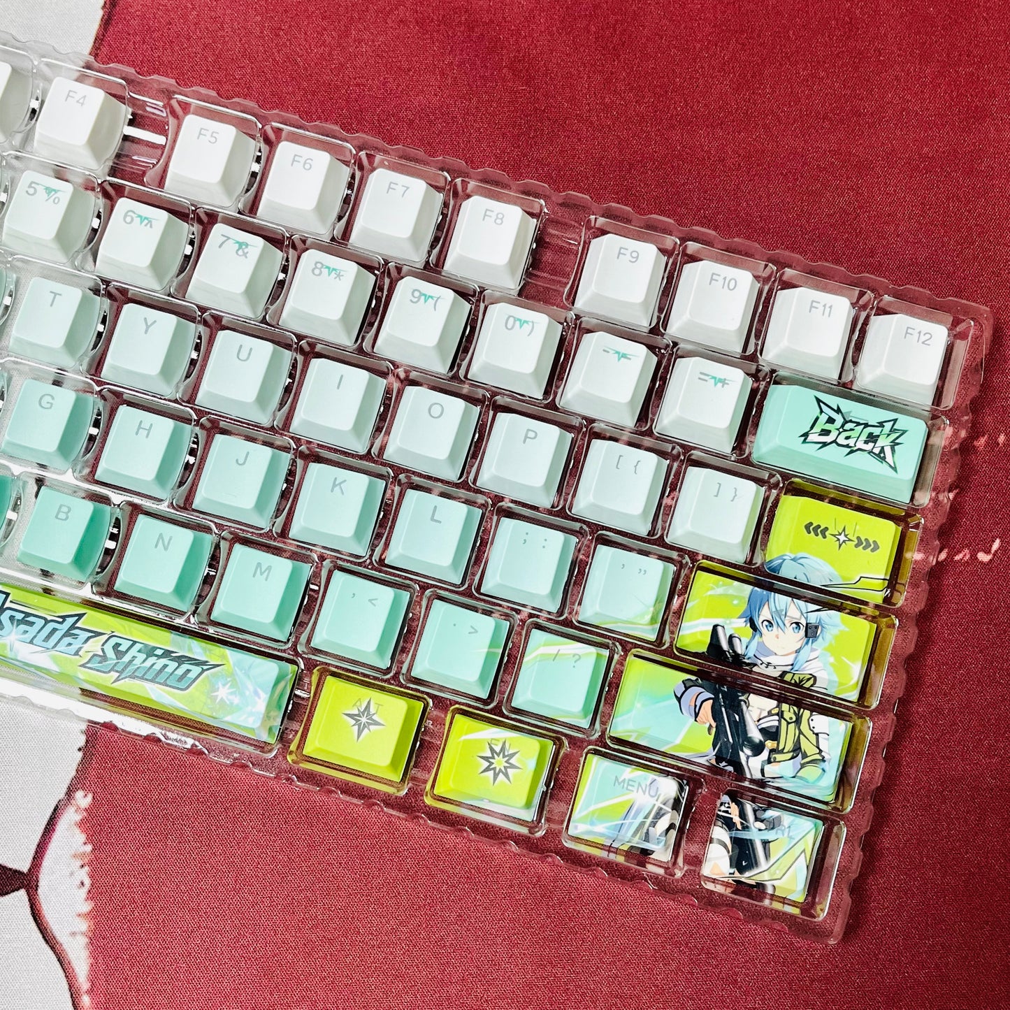 Sword Art Online Asada Shino/Sinon anime PBT keycap set with top backlit