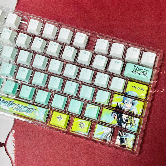 Sword Art Online Asada Shino/Sinon anime PBT keycap set with top backlit
