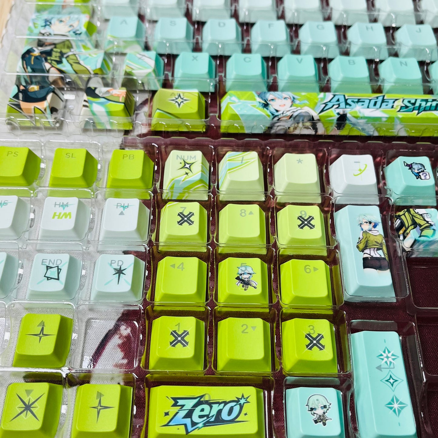 Sword Art Online Asada Shino/Sinon anime PBT keycap set with top backlit