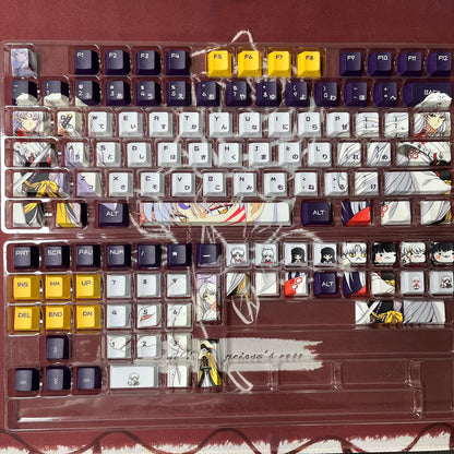122 keys Inuyasha Sesshomaru keycaps set with side lit, PBT cherry profile for MX cross stems keyboard