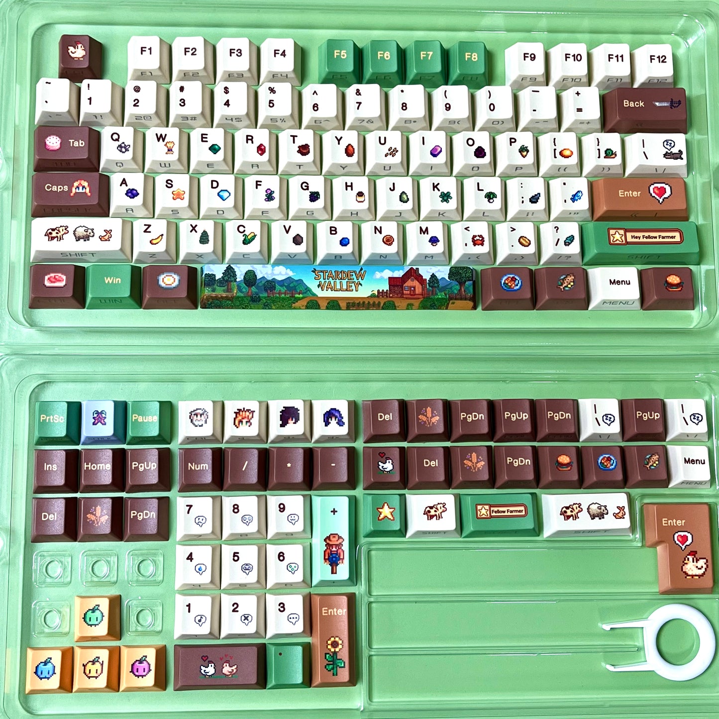 New Stardew Valley PBT Keycap with Cherry profile, side backlit (keycaps only, not include keyboard）