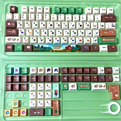 New Stardew Valley PBT Keycap with Cherry profile, side backlit (keycaps only, not include keyboard）